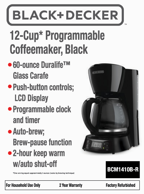 B&D CM2036S 12cup Coffee